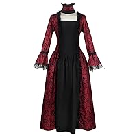 Halloween Victorian Princess Dress for Women Gothic Lace up Rococo Dress Medieval Bell Sleeve Ball Gown Queen Costumes
