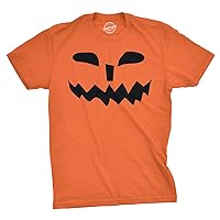 Mens Spikey Teeth Pumpkin Face Funny Fall Halloween Spooky T Shirt