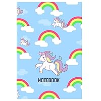 Unicorn Art Notebook- Cute Unicorn On Pink Glitter Effect Background, Large Blank Sketchbook For Girls 6: Notebook Planner - 6x9 inch Daily Planner ... Do List Notebook, Daily Organizer, 114 Pages