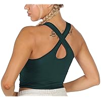 icyzone Padded Sports Bra for Women - Athletic Running Yoga Bra Workout Crop Tank Top Gym Shirts