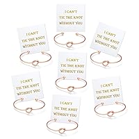 I Can't Tie The Knot Without You Bridesmaid Gift Cards Bridesmaid Bracelets Silver Tone- Set of 4,5,6