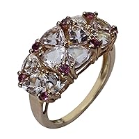 Carillon Morganite Natural Non-Treated Gemstone 925 Sterling Silver Ring Birthday Ring (Rose Gold Plated) for Women