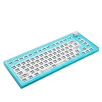 EPOMAKER Skyline Gasket-Mounted 75% Hot Swappable Wired Gaming Keyboard DIY Kit with RGB Backlight, Rotary Knob, Compatible with 3Pin 5Pin Gateron/Cherry/Kailh/Otemu Switch (Transparent Blue)