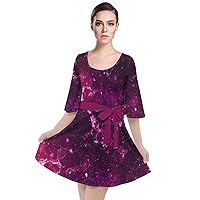 CowCow Womens Sexy Velvet Cutout Dress Starry Night Stars Space Constellations Mrs Frizzle Soft Velour Kimono Dress
