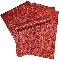 A4 Glitter Paper Sparkly Soft Touch Non Shed Thick 150gsm / 40lb Paper 10 Sheets (Red)