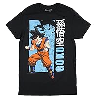 Dragon Ball Z Womens' Son Goku Character Design Kanji Graphic Print T-Shirt