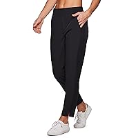 RBX Women's Stretch Woven Ankle Pant, Lightweight, Quick Drying, Flat-Front  Straight Leg Pants with Pockets