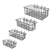 Two Pack Grid Photos Wall Small Hanging Basket, Iron Art Wall Hanging Rack, Bathroom Wall Hanging Storage Rack, Kitchen Storage Rack (Color : Silver, Size : Medium)