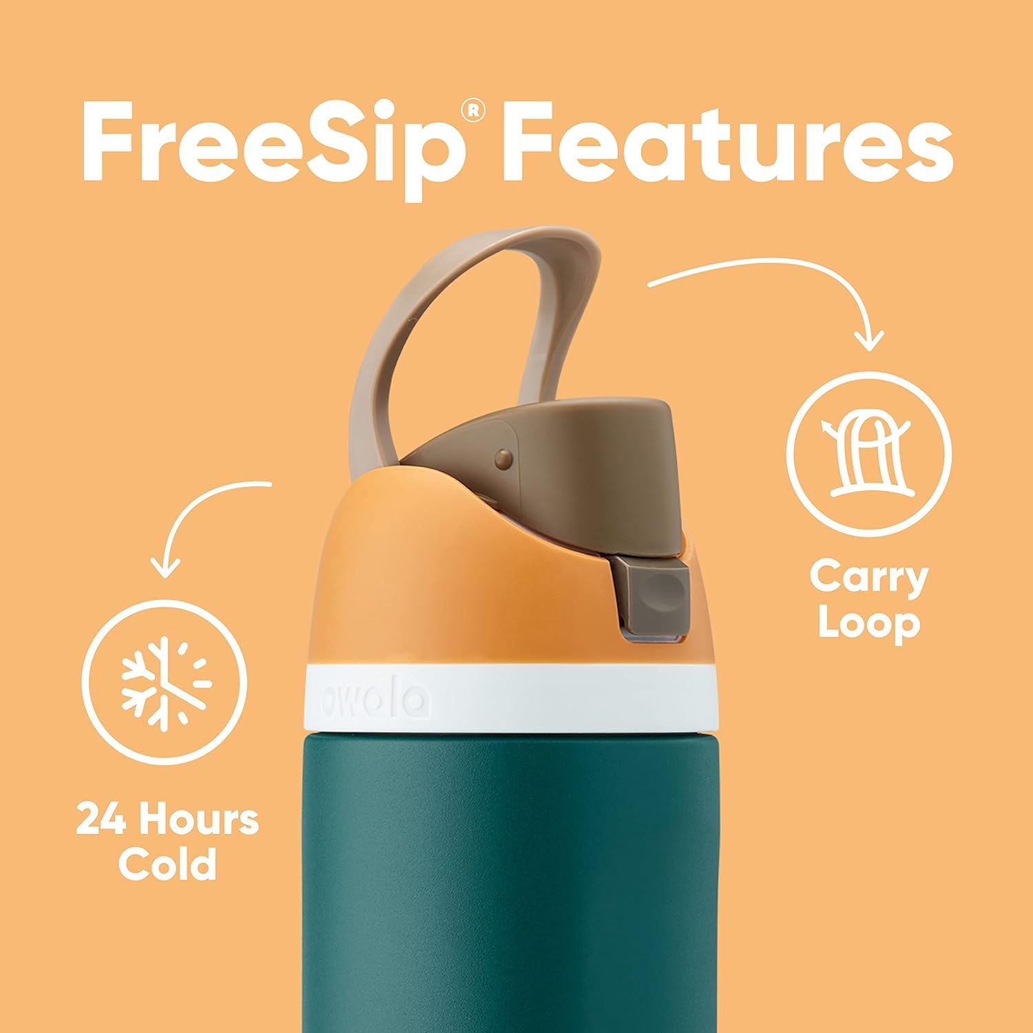 Owala FreeSip Insulated Stainless Steel Water Bottle with Straw for Sports and Travel, BPA-Free, 24-oz, Light Green/Lilac (Retro Boardwalk)