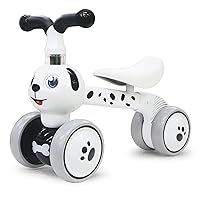 Ancaixin Baby Balance Bikes for 1 2 3 Year Old Boys Girls, Riding Toys for 10-36 Month Toddler | No Pedal Infant 4 Wheels Baby Bicycle | Best First Birthday New Year Holiday (Dog)
