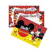 24pcs Minnie Mickey Mouse Birthday Invitations,Minnie Mickey Mouse Party Invitations Birthday Party Supplies Decoration(Invitations24pcs)