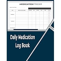 Medication Log Book: 52-Week Chart Daily Health Diary - Mon-Sun Medicine Tracker for Dosage, Time, Medical History Record, etc. - Chronic Illness Gift for Patients and Caregivers