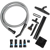 Cen-Tec Systems 95259 Home and Shop Vacuum Expanded Multi-Brand Power Tool Dust Collection Adapter Set and Full Attachment Kit, 10 Ft. Hose, Black