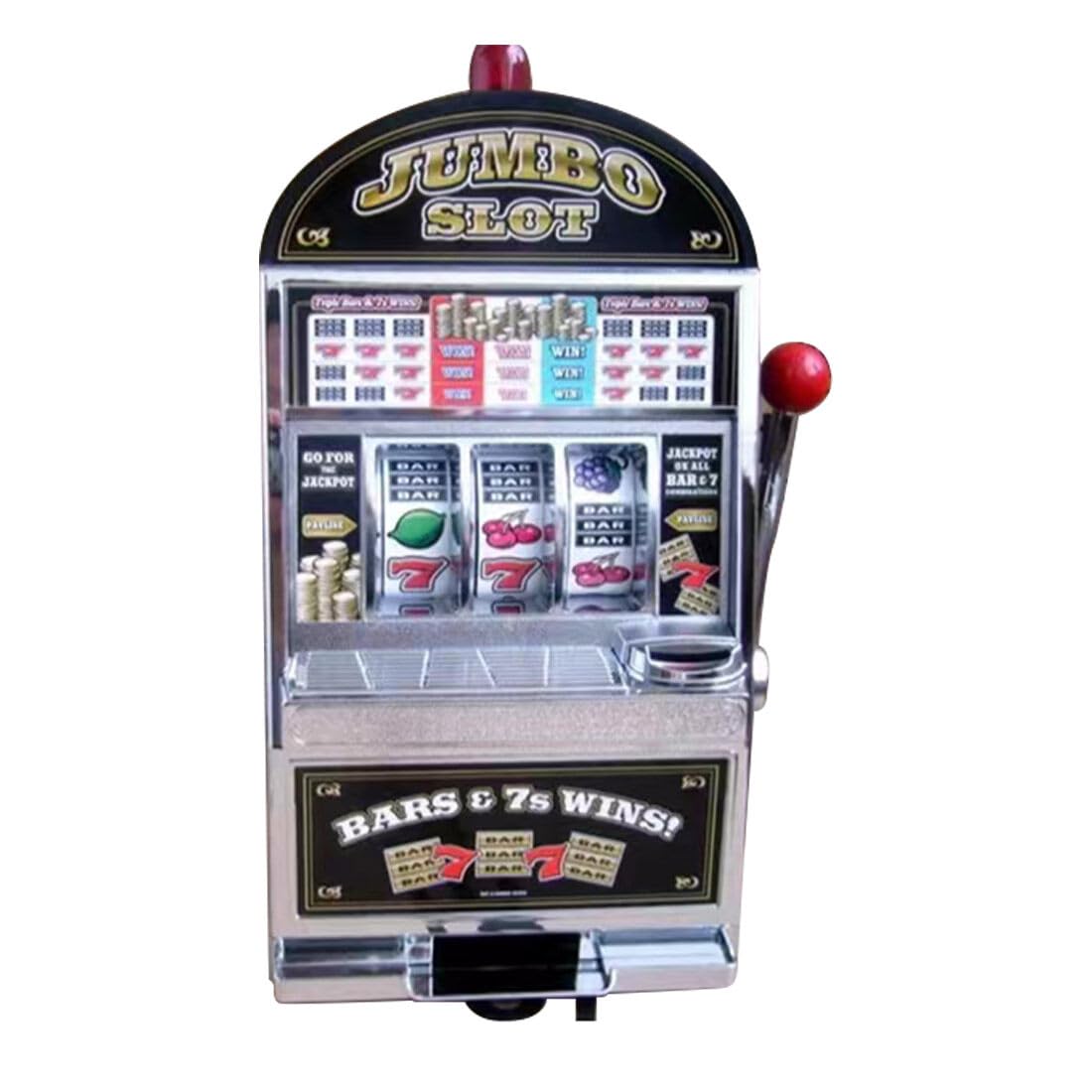PLEBES Mini Slot Machine Toy, Mini Lucky Slot Machine Coin Bank with Flashing Lights and Sounds, Creative Educational Nostalgia Toys for Kids Adults