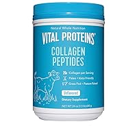 Vital Proteins Natural Whole Nutrition Collagen Peptides - Pasture Raised, Grass Fed, Paleo Friendly, Gluten Free, Single Ingredient - 24 Ounce
