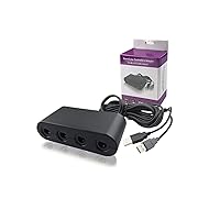 GameCube Controller Adapter for Switch, Wii U, and PC/Mac, Great For Super Smash Bros Ultimate, Use 4 Controllers