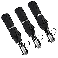 TradMall 3 Pack Travel Umbrella Windproof Portable 46/56 Inches Large Canopy Auto Open & Close