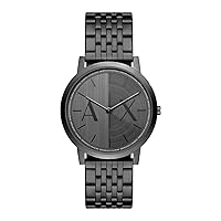 Armani Exchange Men's two-hand movement, stainless steel watch with 40 mm case size and leather or steel strap