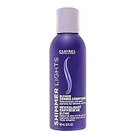 Clairol Professional Shimmer Lights Purple Conditioner, 2 fl. Oz *Travel Size Neutralizes Brass & Yellow Tones For Blonde, Silver, Gray & Highlighted Hair **Packaging May Vary