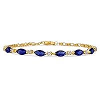 Traditional Simple Strand Created Opal Genuine Gemstone Tennis Bracelet For Women 14K Plated .925 Sterling Silver 7-7.5 Inch