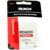 REACH Cleanburst Waxed Floss Cinnamon 55 Yards (Pack of 12)