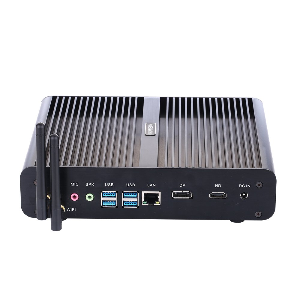 HUNSN 4K Fanless Mini PC, Desktop Computer, Server, Intel I7 8550U / 8565U / 8559U / 8569U / 8650U, Windows 11 pro or Linux Ubuntu, BM14, DP, HDMI, LAN, 8G RAM DDR4, 128G SSD