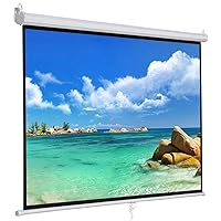 Manual Pull Down Projector Screen 120 inch 4:3 Widescreen Retractable Auto-Locking Portable Projection Screen