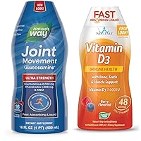 Joint Movement Glucosamine Fast Absorbing Liquid & Vitamin D3 Liquid, Immune Health, Bone, Teeth & Muscle Support*, 16 Fl. Oz.