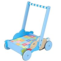 Orange Tree Toys Peter Rabbit: Block Trolley - Wooden Push & Pull Toy, ABC Illustrated Blocks, Stack-Build-Learn, Licensed, FSC Certified, Toddler & Kids Ages 1+