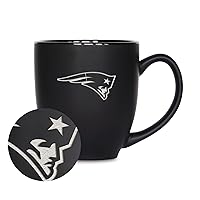 NFL Football 15oz Matte Black Bistro Mug - For Hot or Cold Drinks - Team Logo Etched For Unique Feel