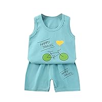 2Pcs Infant Baby Tank And Shorts Set Summer Toddler Boy Girl Cute Cartoon Playwear Outfits 6M-5T