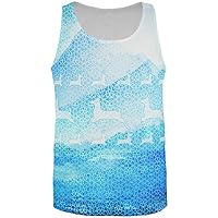 Not an Ugly Christmas Sweater Winter Mountains Deer All Over Mens Tank Top