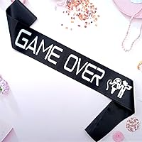 Game Over Sash, Bachelor Party Groom to Be Sash, Funny Wedding Shower Engagement Gift Idea for Video Gamer Future Groom, Team Groom Party Favor