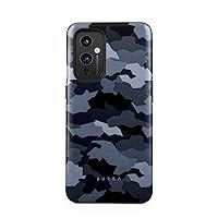 BURGA Phone Case Compatible with OnePlus 9 - Hybrid 2-Layer Hard Shell + Silicone Protective Case -Navy Blue Camo Camouflage - Scratch-Resistant Shockproof Cover