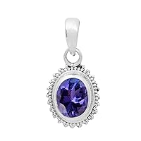Multi Choice Oval Shape Gemstone 925 Sterling Silver Solitaire Pendant Jewelry