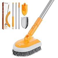 Shower Scrubber for Cleaning, Bestnifly Bathroom Scrub Brush with 42'' Extendable Long Handle, Tub and Tile Cleaning Brush for Toilet Bathtub Wall Glass Floor, Stiff Bristle
