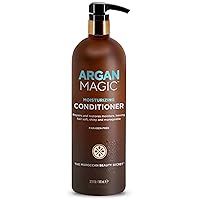 Argan Magic Moisturizing Conditioner - Detangle, Hydrate, and Repair Dry and Chemically-Damaged Hair Types | Nutrient-Rich | Made in the USA, Paraben Free, Cruelty Free (32 oz)