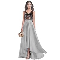 YINGJIABride Woman's V Neck Camo and Satin Mother of The Bride Dresses Prom Gowns