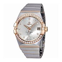 Omega Constellation Silver Dial Diamond Mens Watch 123.25.38.21.52.001
