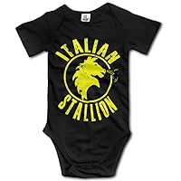 Rocky Movie Italian Stallion Logo Organic For Climbing Clothes Infant Rompers - Black