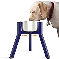 SHAINFUN Blue Raised Dog Bowl Stand for Large Medium Dogs 11