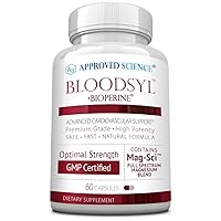 Approved Science Bloodsyl - Blood Pressure and Cholesterol Support - Hawthorne, Magnesium, BioPerine - 60 Vegan Friendly Capsules - 1 Bottle