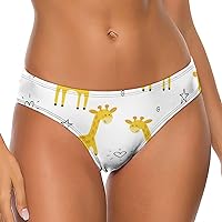 Women's Brief Underwear Panties Cute Giraffe Pattern T-back Underpants Bikini Thong Briefs For Woman