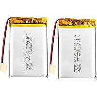 3.7V 1500mAh Polymer Lithium Battery 803450 Rechargeable Lithium Polymer ion Battery Spare Battery Pack (2pcs)
