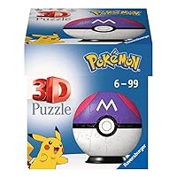 Ravensburger 3D Puzzle 11564 - Puzzle Ball Pokémon Pokéballs - Master Ball - [EN] Master Ball - 54 Pieces - for Pokémon Fans from 6 Years
