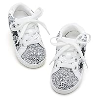 GINFIVE Toddler Girls Sneakers Little Girls Slip On Shoes Glitter Sneakers Todder