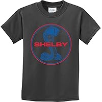 Kids Ford Mustang T-Shirt Shelby Blue and Red Logo Youth Tee