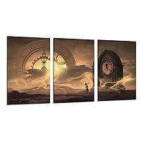 Desert Clock Art Poster at Sunset Canvas Wall Art Prints for Wall Decor Room Decor Bedroom Decor Gifts 24x36inch(60x90cm) Frame-style