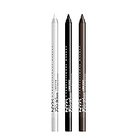 NYX PROFESSIONAL MAKEUP Epic Wear Liner Stick, Long-Lasting Eyeliner Pencil - Pack of 3 (Pure White, Pitch Black, Deepest Brown)