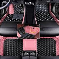 Customize Car All Weather Floor Mat Fit 99% Sedans SUV Sports,Custom Car Floor Mats for Truck,Car Full Coverage Men Women Pads Protection Non-Slip Leather Floor Liners (Pink Black)